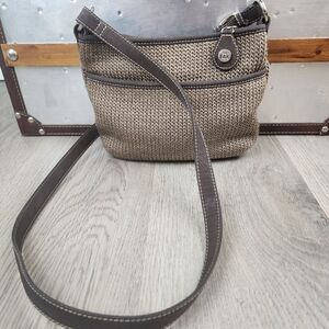 The Sak Brown and Tan Crossbody Bag with Woven Texture